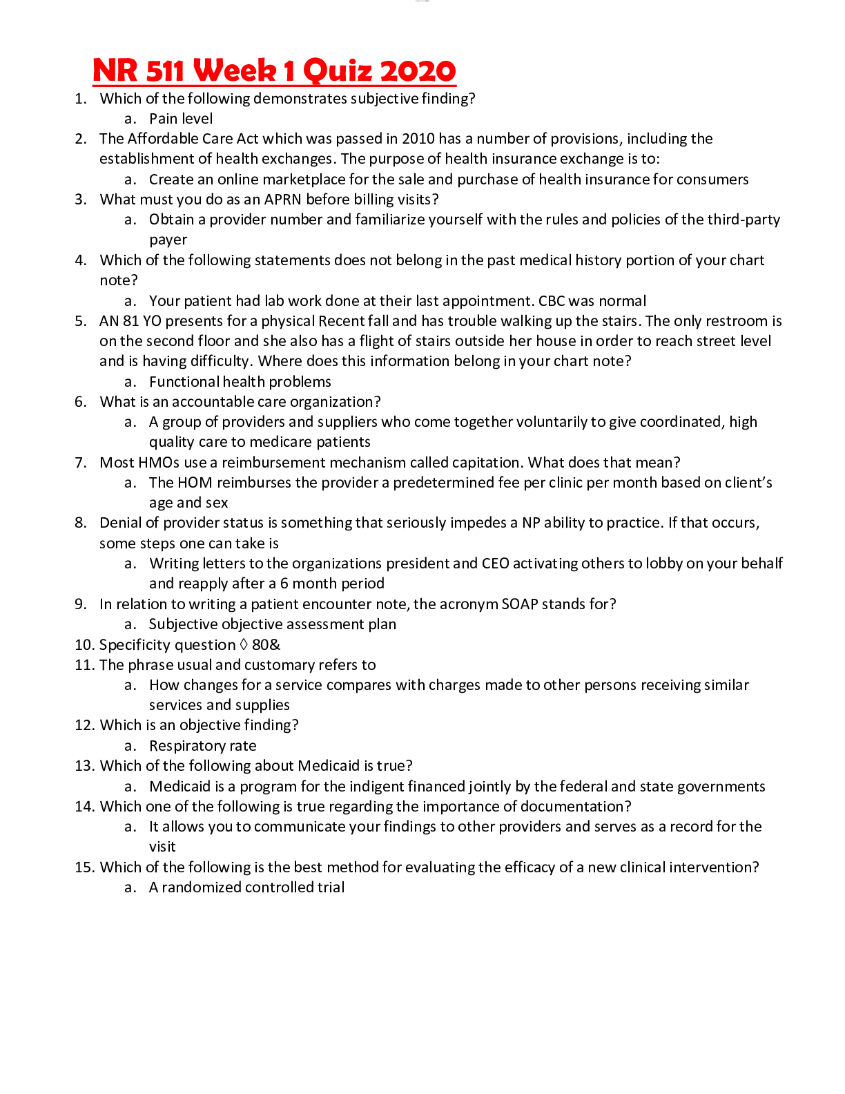 Preview image for NR 511 Week 1 Quiz 2020